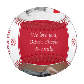 Balle De Baseball Joli Noël Grand-père 3 Photo Collage (Dos)