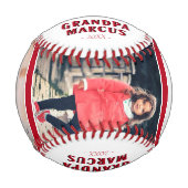 Balle De Baseball Joli Noël Grand-père 3 Photo Collage (Devant)