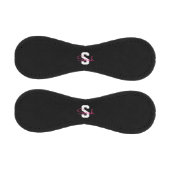 Balle De Baseball Joli nom & monogramme | Noir Blanc & Rose (Panneaux)