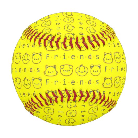 Balle De Baseball Jolis amis animaux visage Coque iPhone Case-Mate (Devant)