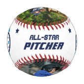 Balle De Baseball Joueur sur mesure amusant Nom et numéro Deux photo (Dos)