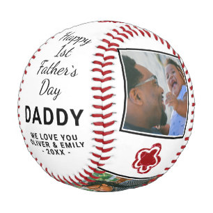 Balle De Baseball Joyeuse 1ère Fête des Pères Papa Cadeau Souvenir 3