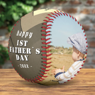 Balle De Baseball Joyeuse 1ère Fête des Pères Vintage 2 Collage de p