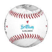 Balle De Baseball Joyeuse 1ère Fête du Père, Audacieuse Typographie  (Dos)