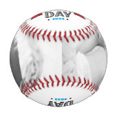 Balle De Baseball Joyeuse 1ère Fête du Père, Audacieuse Typographie  (Devant)