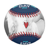 Balle De Baseball Joyeuse 1ère Fête du Père, Audacieuse Typographie, (Devant)