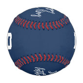 Balle De Baseball Joyeuse fête des pères EST et nom (Devant)
