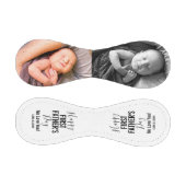 Balle De Baseball Joyeuse Fête du Père Blanc Bébé 2 Photos Nom (Panneaux)