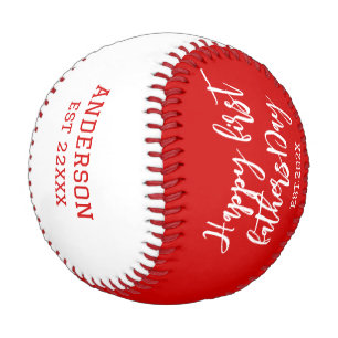 Balle De Baseball Joyeuse première fête des pères minimaliste nom 2p