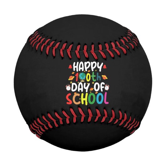 Balle De Baseball Joyeux 100e jour d'école enseignant élève (Devant)