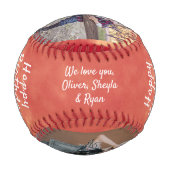 Balle De Baseball Joyeux anniversaire grand-père moderne 3 photo Col (Dos)