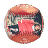 Balle De Baseball Joyeux anniversaire grand-père moderne 3 photo Col (Devant)