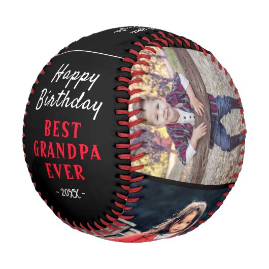 Balle De Baseball Joyeux Anniversaire Papi Base de Collage Moderne d (Angle)