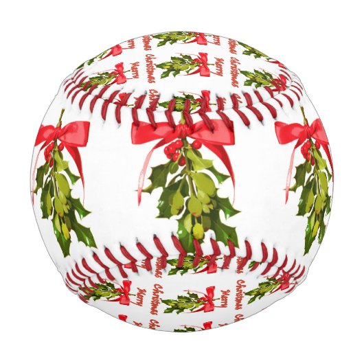 Balle De Baseball joyeux mistletoe de Noël (Dos)