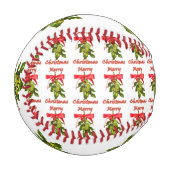Balle De Baseball joyeux mistletoe de Noël (Devant Gauche)