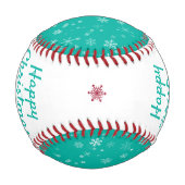 Balle De Baseball Joyeux Motif de flocon vert de Noël (Dos)