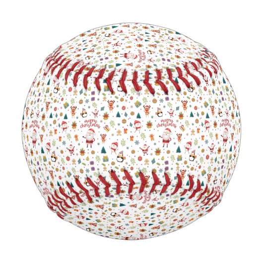 Balle De Baseball Joyeux Motif de Noël (Devant)