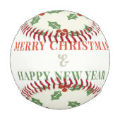 Balle De Baseball Joyeux Noël et Bonne Année (Dos)