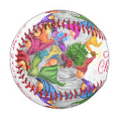 Balle De Baseball Joyeux Noël Gnome Party Dessin amusant  (Devant Gauche)