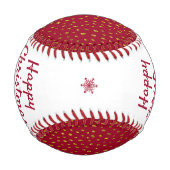 Balle De Baseball Joyeux Noël Rouge or Parties scintillant Motif (Dos)