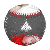 Balle De Baseball Joyeux Noël Script Famille Collage photo (Dos)