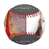 Balle De Baseball Joyeux Noël Script Famille Collage photo (Devant)