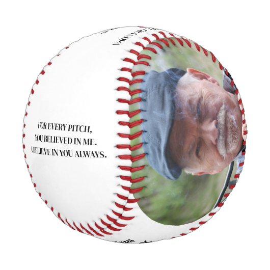 Balle De Baseball Joyeux papi d'anniversaire. Photo personnalisée (Angle)