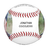 Balle De Baseball Joyeux papi d'anniversaire. Photo personnalisée (Devant)