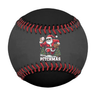 Balle De Baseball Joyeux Pitchmas Noël Amateur de baseball Père Noël