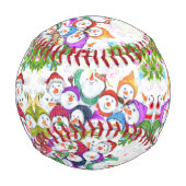 Balle De Baseball Joyeux Snowmans Baseball de Noël (Dos)
