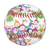 Balle De Baseball Joyeux Snowmans Baseball de Noël (Devant)