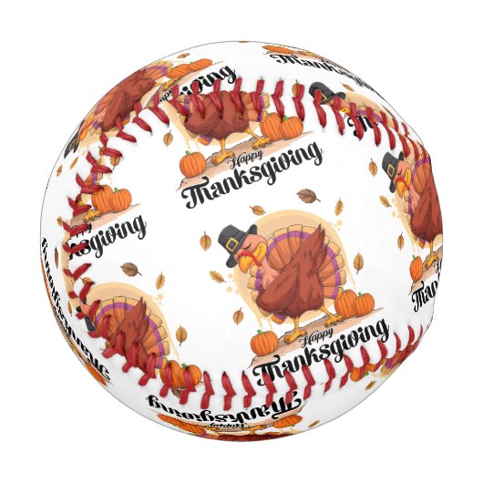 Balle De Baseball Joyeux Thanksgiving (Dos Droite)