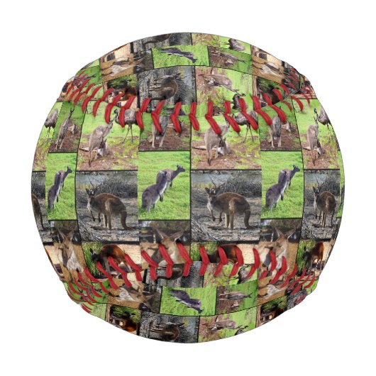 Balle De Baseball Kangaroo Photo Collage, Baseball Régulier (Devant)
