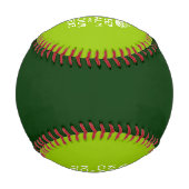 Balle De Baseball KEEP CALM personnalisé et votre texte en vert (Dos)