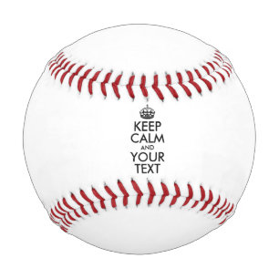 Balle De Baseball KEEP CALM personnalisé et votre texte - noir