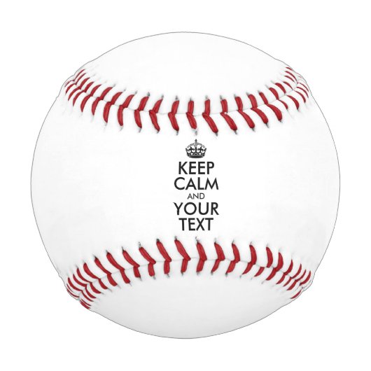 Balle De Baseball KEEP CALM personnalisé et votre texte - noir (Devant)