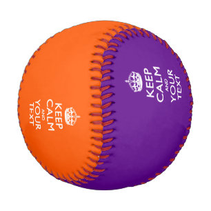 Balle De Baseball KEEP CALM personnalisé et votre texte sur violet