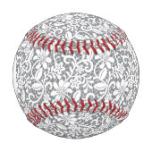 Balle De Baseball Lace blanche monogramme 1 (Devant)