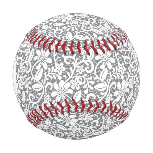 Balle De Baseball Lace blanche monogramme 1 (Devant)