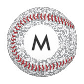 Balle De Baseball Lace blanche monogramme 1 (Devant Gauche)