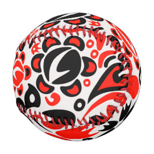 Balle De Baseball L'art populaire ukrainien motif floral abstact