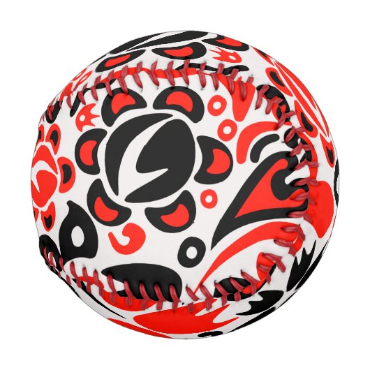 Balle De Baseball L'art populaire ukrainien motif floral abstact (Devant Droite)