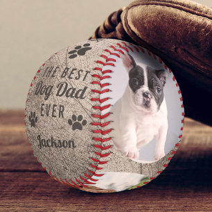 Balle De Baseball Le Meilleur Papa Chien du Monde Collage de Photos 