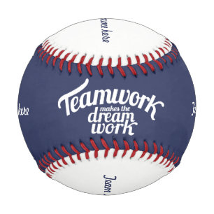 Balle De Baseball Le travail d'équipe fait le travail de rêve de v