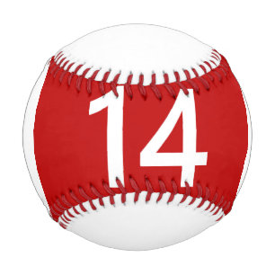 Balle De Baseball Légendaire n° 14 en rouge et blanc