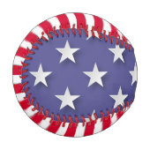 Balle De Baseball Les étoiles patriotiques et les rayures Baseball (Devant Gauche)
