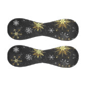 Balle De Baseball Les flocons dorés de Noël sur l'Arrière - plan noi (Panneaux)