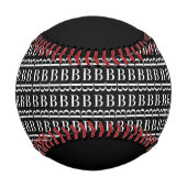 BALLE DE BASEBALL LETTRE INITIALE MONOGRAPHIQUE B (Devant)
