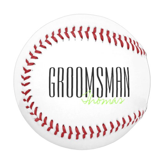 Balle De Baseball Lettres audacieuses "Groomsman" Fête de mariage pe (Devant Gauche)