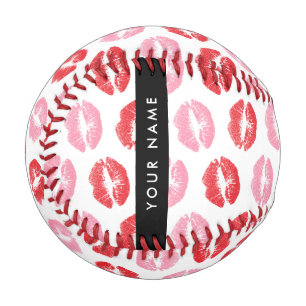 Balle De Baseball Lèvres Rouges, Lèvres Roses, Baiser, Votre Nom, Pe